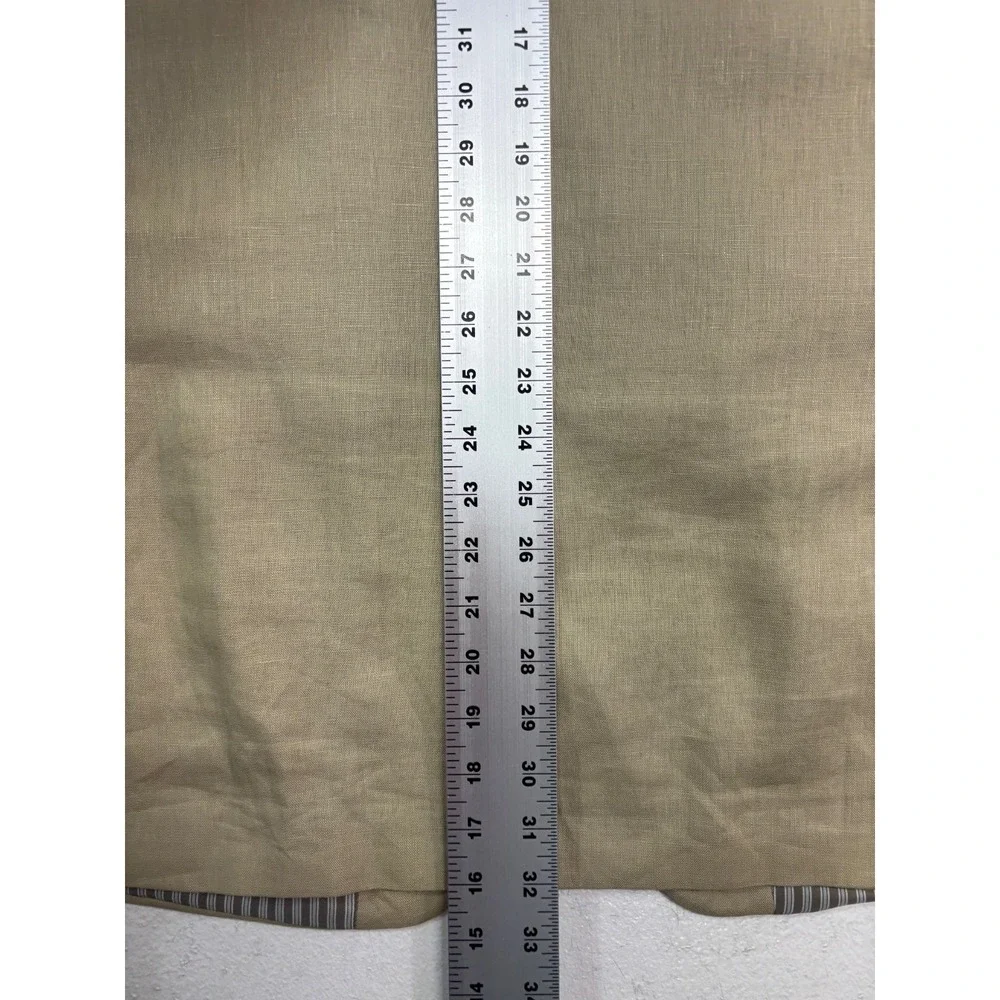 Calvin Klein 42L 34x36 Tan 2pc Pant Suit 100% Linen Lightweight Flat Front Mens